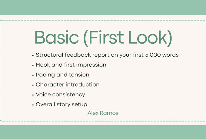 give developmental feedback on your first chapters